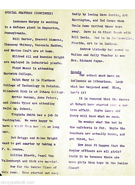 SKCS Yearbook 19428 South Kortright Central School Almedian