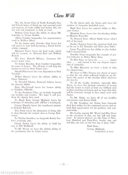 SKCS Yearbook 194522 South Kortright Central School Almedian