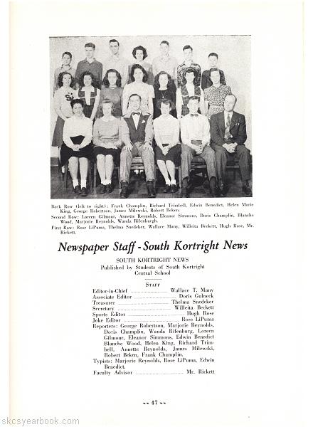 SKCS Yearbook 194646 South Kortright Central School Almedian