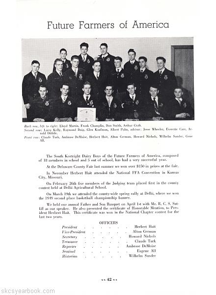 SKCS Yearbook 194942 South Kortright Central School Almedian