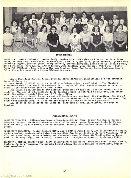 SKCS Yearbook 195540 South Kortright Central School Almedian
