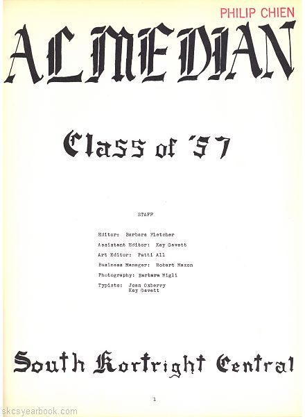 SKCS Yearbook 19570 South Kortright Central School Almedian