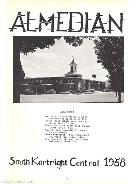 SKCS Yearbook 19580 South Kortright Central School Almedian