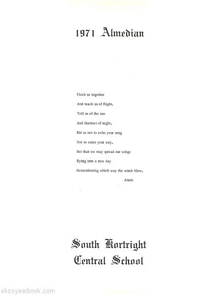 SKCS Yearbook 19710 South Kortright Central School Almedian