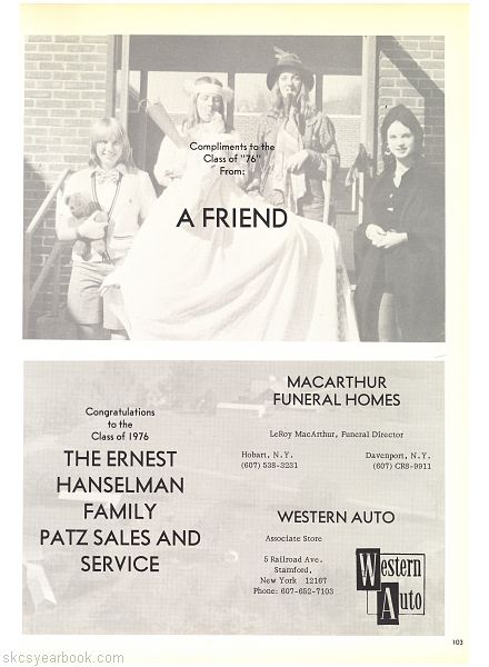 SKCS Yearbook 1976102 South Kortright Central School Almedian