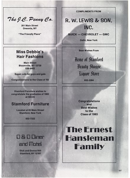 SKCS Yearbook 1983106 South Kortright Central School Almedian