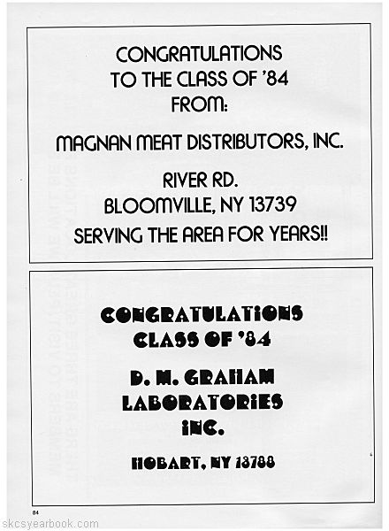 SKCS Yearbook 198484 South Kortright Central School Almedian