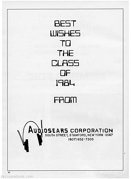 SKCS Yearbook 198492 South Kortright Central School Almedian